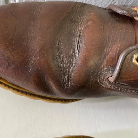 Vintage Timberland Ankle Work Boots Brown Leather Lace up Men's 10.5 Wide - Picture 10 of 14
